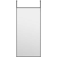 vidaXL Door Mirror Black 30x60 cm Glass and Aluminium, Black