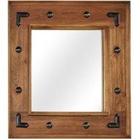 vidaXL Mirror Solid Acacia Wood 50x50 cm, Brown