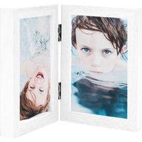 vidaXL Bifold Photo Frame Collage White 2x, White