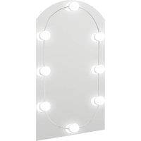 vidaXL Mirror with LED Lights 70x40 cm Glass Arch, Silver