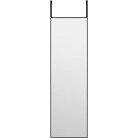 vidaXL Door Mirror Black 30x100 cm Glass and Aluminium, Black