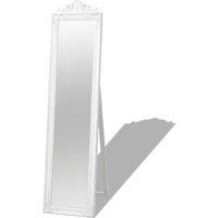 vidaXL Free-standing Mirror Baroque Style 160x40 cm White, White