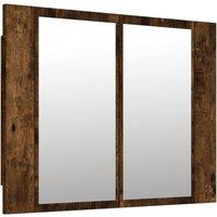 vidaXL LED Mirror Cabinet Smoked Oak 60x12x45 cm Engineered Wood, Brown