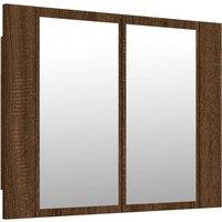 vidaXL LED Mirror Cabinet Brown Oak 60x12x45 cm Engineered Wood, Brown