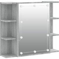 vidaXL Mirror Cabinet with LED Grey Sonoma 70x16.5x60 cm, Grey