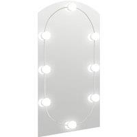 vidaXL Mirror with LED Lights 90x45 cm Glass Arch, Silver