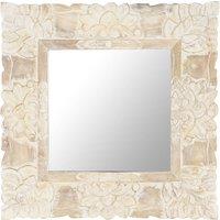 vidaXL Mirror White 50x50 cm Solid Mango Wood, White