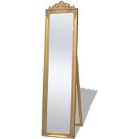 vidaXL Free-standing Mirror Baroque Style 160x40 cm Gold, Gold