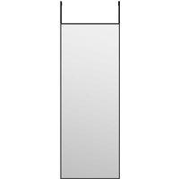 vidaXL Door Mirror Black 30x80 cm Glass and Aluminium, Black