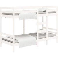 vidaXL Bunk Bed White 75x190 cm 2ft6 Small Single Solid Wood Pine, White