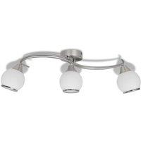 vidaXL Ceiling Lamp with Glass Shades on Waving Rail for 3 E14 Bulb, White