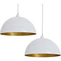 vidaXL Ceiling Lamp 2 pcs Height-adjustable Semi-spherical White, White