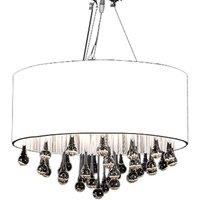 vidaXL Chandelier with 85 Crystals White, White