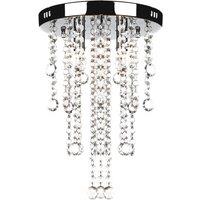 vidaXL White Metal Ceiling Lamp with Crystal Beads, White