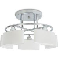vidaXL Ceiling Lamp With Ellipsoid Glass Shades for 5 E14 Bulbs 200 W, White