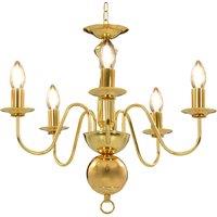 vidaXL Chandelier Golden 5 x E14 Bulbs, Gold