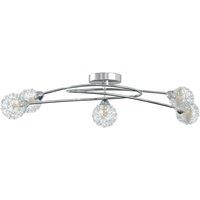 vidaXL Ceiling Lamp with Mesh Wire Shades for 5 G9 LED Lights, Multi