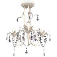 vidaXL Crystal Pendant Ceiling Lamp Chandelier Elegant White, White