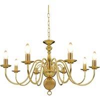 vidaXL Chandelier Golden 8 x E14 Bulbs, Gold
