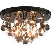 vidaXL Ceiling Lamp with Smoky Beads Black Round G9, Black