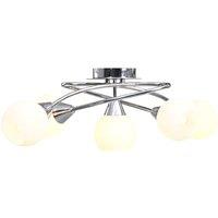 vidaXL Ceiling Lamp With Ceramic Shades for 5 E14 Bulbs White Bowl, White