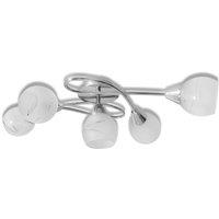 vidaXL Ceiling Lamp With Glass Shades for 5 E14 Bulbs, White
