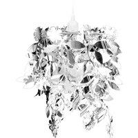 vidaXL Leaves Paillette Pendant Chandelier Lamp 21,5 x 30 cm Silver, Silver