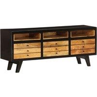 Vidaxl Tv Cabinet Solid Mango Wood 120X30X50 Cm, Black
