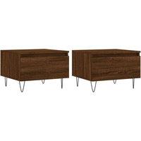 Vidaxl Coffee Tables 2 Pcs Brown Oak 50X46X35 Cm Engineered Wood, Brown