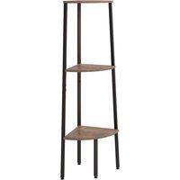 vidaXL 3-tier Corner Shelf Dark Brown and Black 45.5x31.5x120 cm, Brown