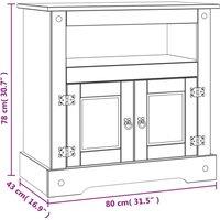 vidaXL TV Cabinet Mexican Pine Corona Range 80x43x78 cm, Brown