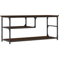 Vidaxl Tv Cabinet Brown Oak 103X38X46.5 Cm Engineered Wood And Steel, Brown