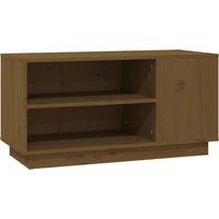 Vidaxl Tv Cabinet Honey Brown 80X35X40.5 Cm Solid Wood Pine, Brown