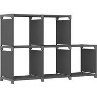 vidaXL 5-cube Display Shelf Grey 103x30x72.5 cm Fabric, Grey