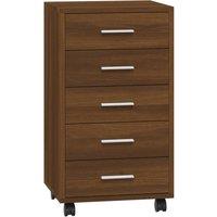 vidaXL Drawer Cabinet With Castors Brown Oak Engineered Wood, Brown