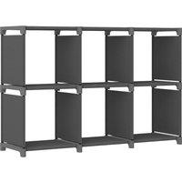 vidaXL 6-cube Display Shelf Grey 103x30x72.5 cm Fabric, Grey