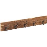 vidaXL Hall Hanger With 5 Hooks 100x2.5x15 cm Solid Reclaimed Wood, Brown