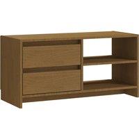 Vidaxl Tv Cabinet Honey Brown 80X31X39 Cm Solid Pinewood, Brown