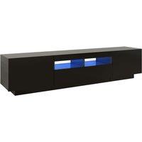 vidaXL TV Cabinet with LED Lights Black 180x35x40 cm, Black