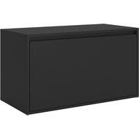 vidaXL Hall Bench 80x40x45 cm Black Engineered Wood, Black