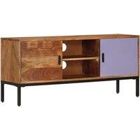 vidaXL Tv Cabinet Honey Brown and Grey 110x30x50 cm Solid Wood Acacia, Brown