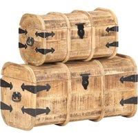 vidaXL Storage Chests 2 Pieces Solid Mango Wood, Brown