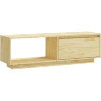 vidaXL Tv Cabinet 110x30x33.5 cm Solid Pinewood, Brown