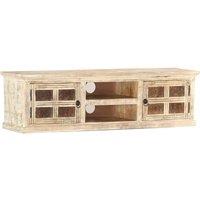 vidaXL Tv Cabinet White 130x30x36 cm Solid Mango Wood, White