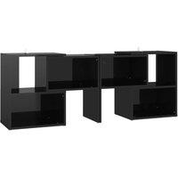vidaXL Tv Cabinet High Gloss Black 104x30x52 cm Engineered Wood, Black