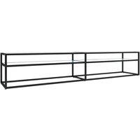 vidaXL Tv Cabinet White Marble 220x40x40.5 cm Tempered Glass, White