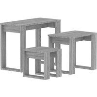 vidaXL Nesting Tables 3 Pcs Grey Sonoma Engineered Wood, Grey