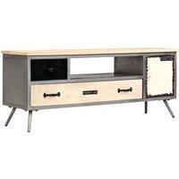 vidaXL Tv Cabinet Solid Mango Wood and Steel 120x30x45 cm, Multi