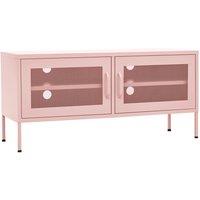 vidaXL Tv Cabinet Pink 105x35x50 cm Steel, Pink