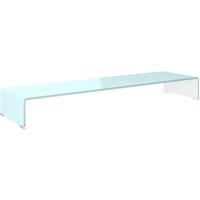 vidaXL Tv Stand monitor Riser Glass Green 110x30x13 cm, Green